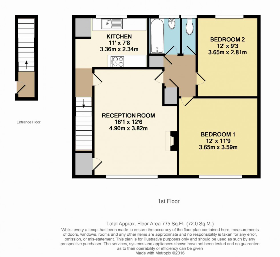 Floorplan for Kingsdown Avenue, South Croydon