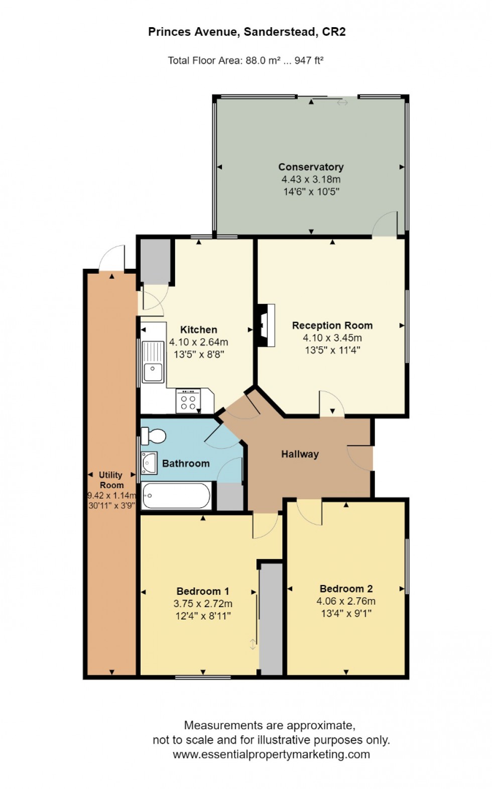 Floorplan for Princes Avenue, Sanderstead