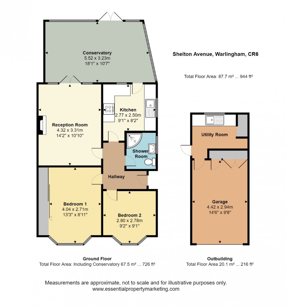 Floorplan for Shelton Avenue, Warlingham