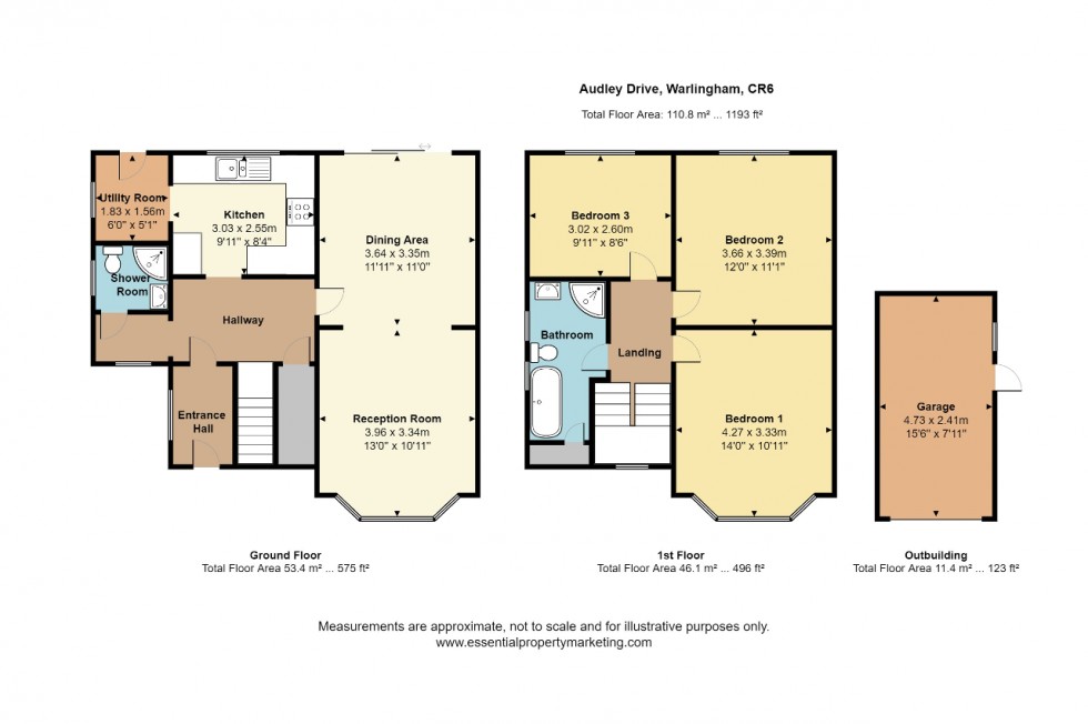 Floorplan for Audley Drive, Warlingham