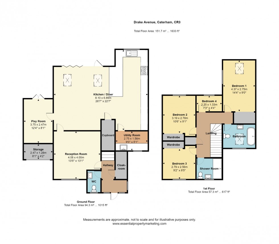 Floorplan for Drake Avenue, Caterham