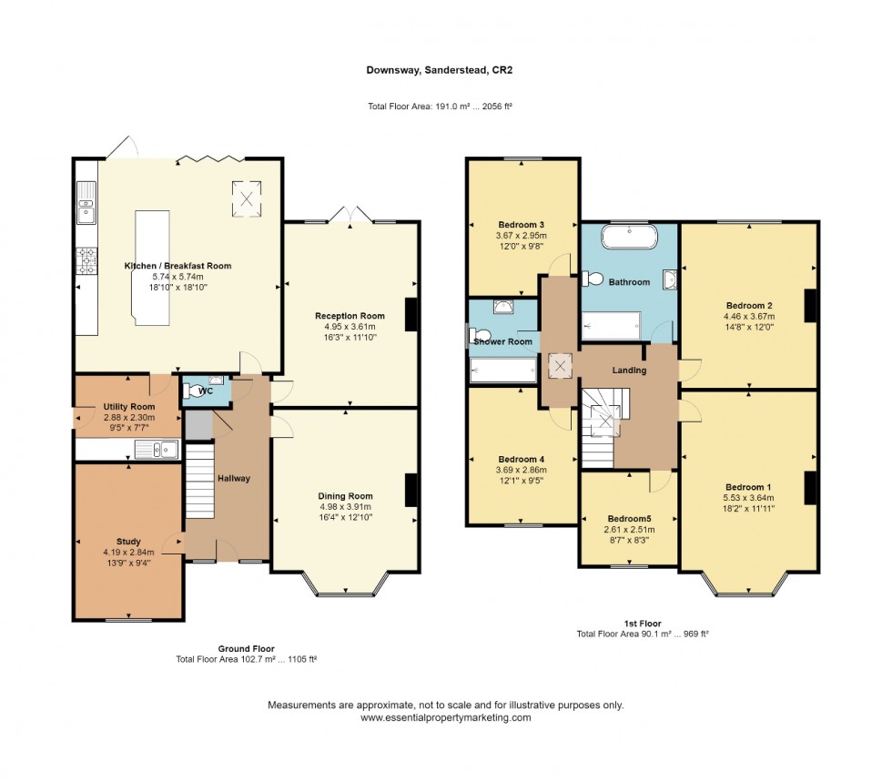 Floorplan for Downsway, Sanderstead