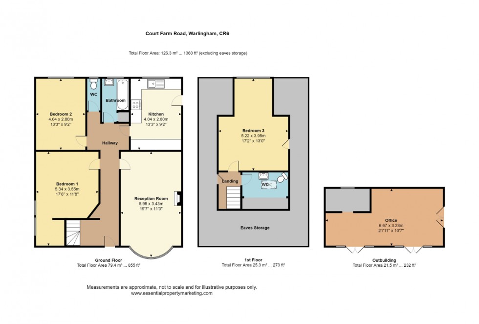 Floorplan for Court Farm Road, Warlingham