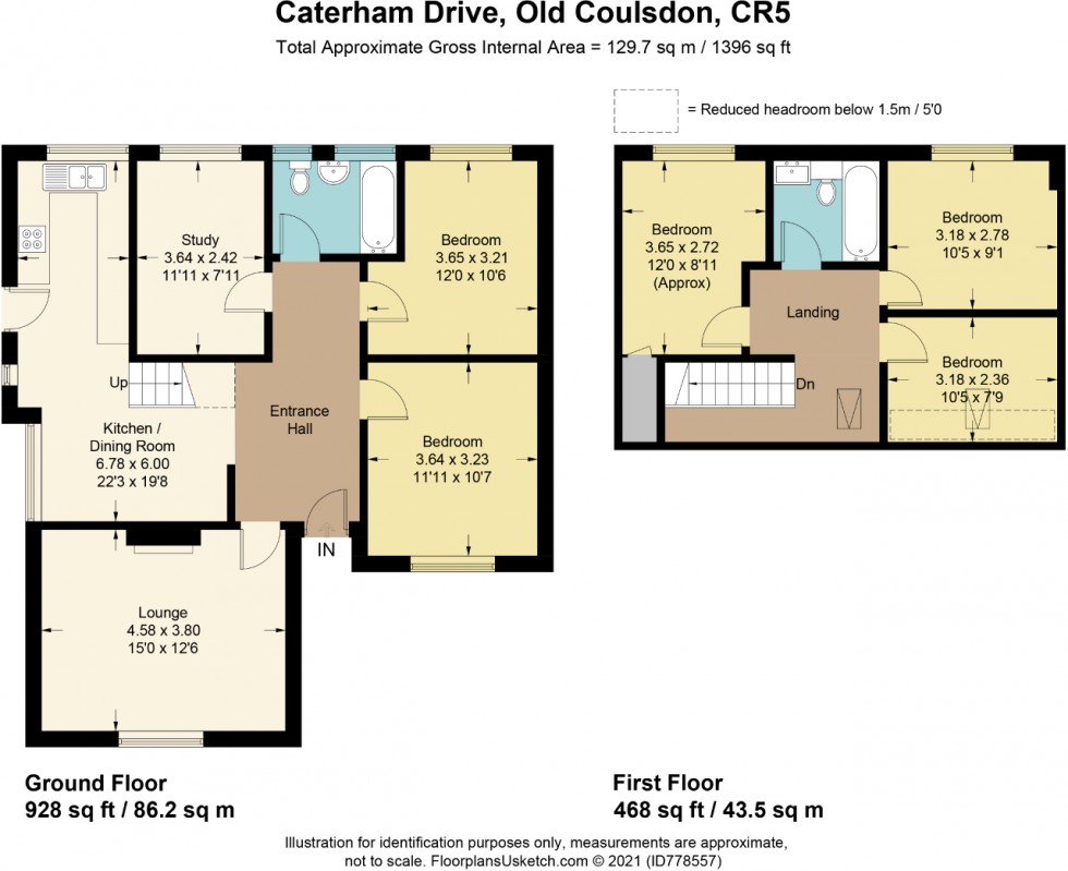 Floorplan for Caterham Drive, Old Coulsdon