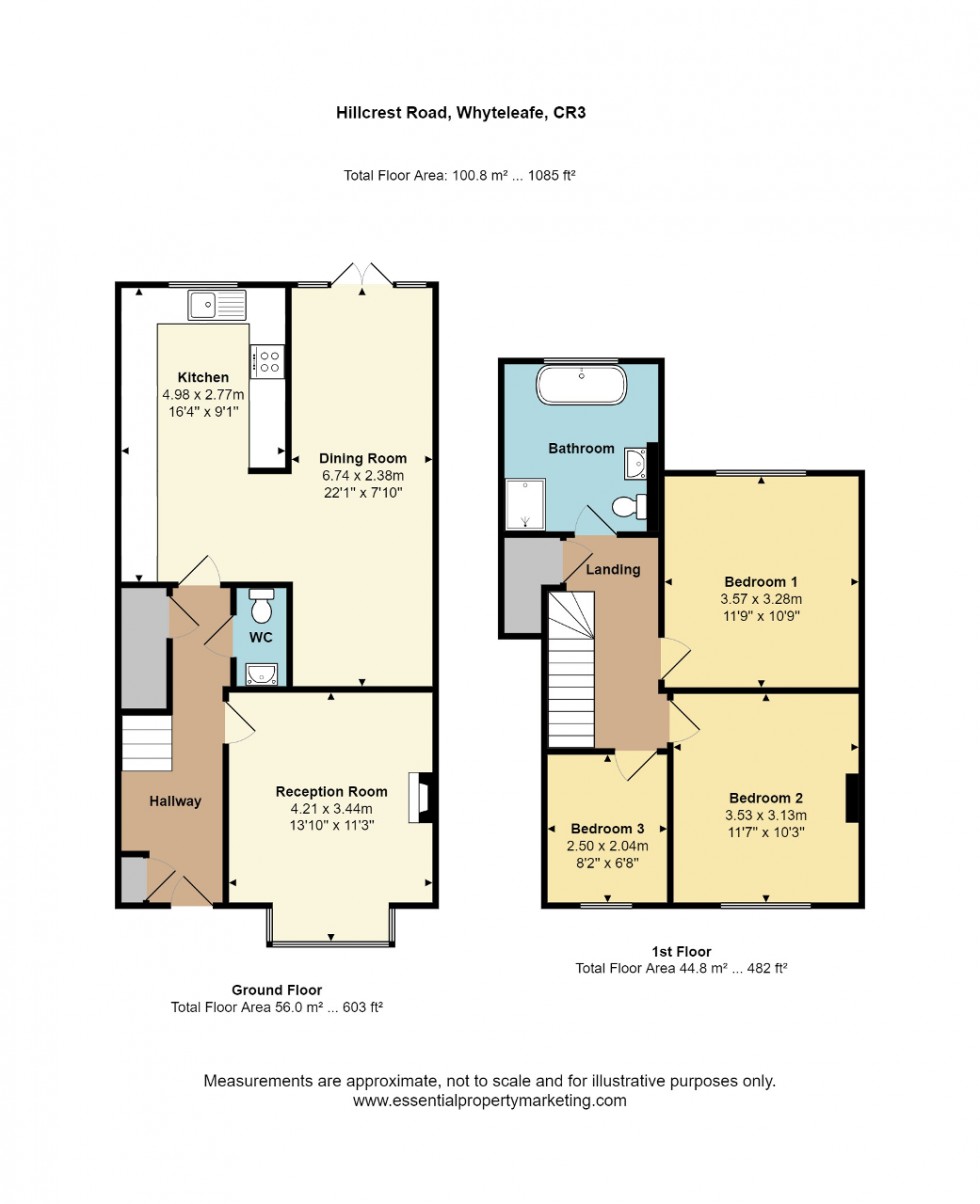 Floorplan for Hillcrest Road, Whyteleafe