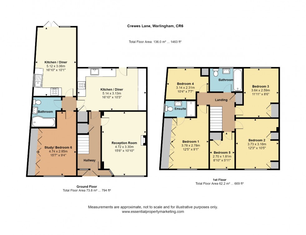 Floorplan for Crewes Lane, Warlingham