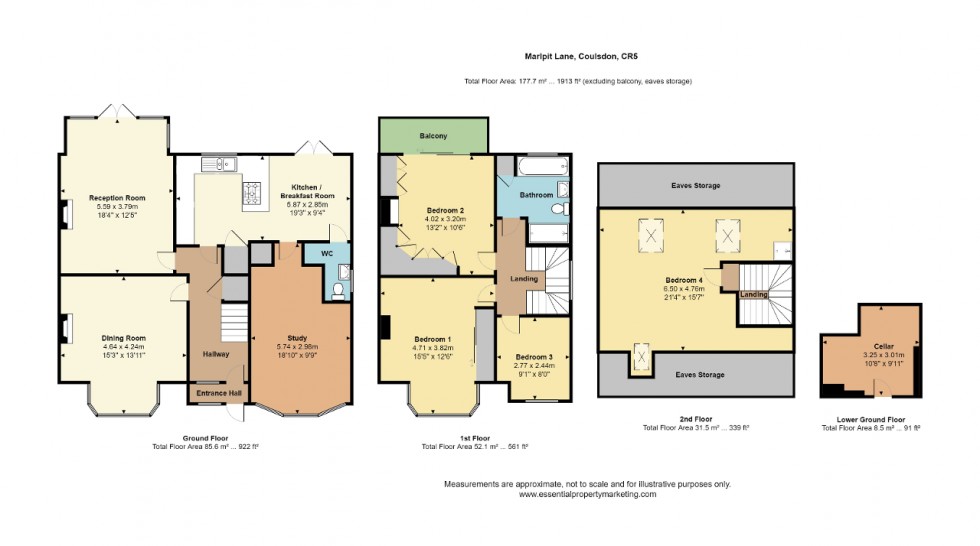 Floorplan for Marlpit Lane, Coulsdon