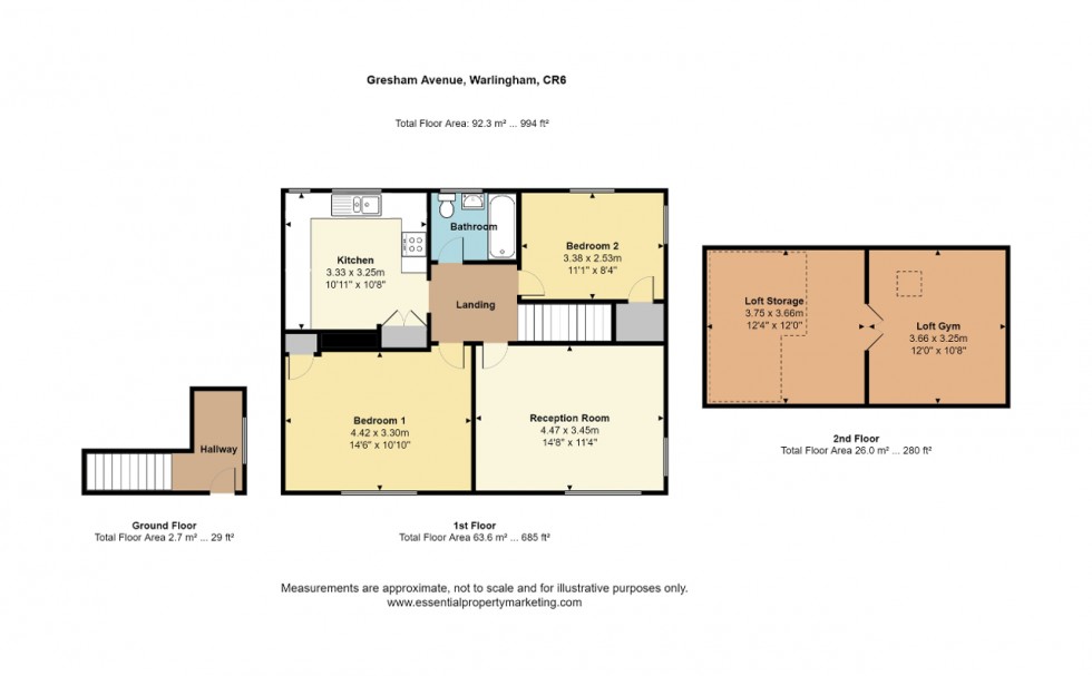 Floorplan for Gresham Avenue, Warlingham