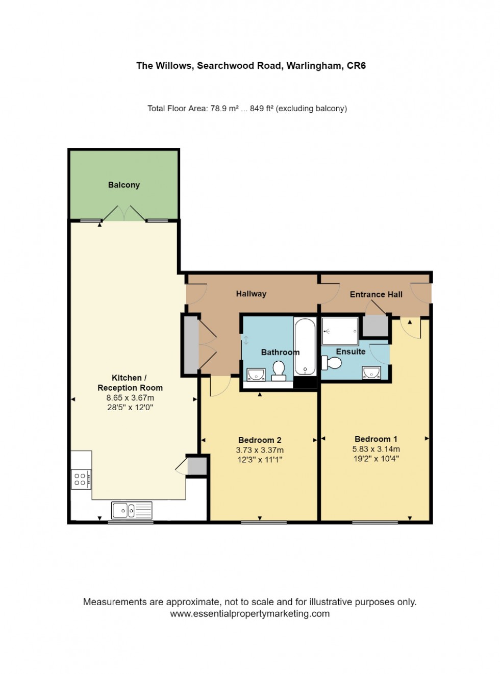 Floorplan for Searchwood Road, Warlingham