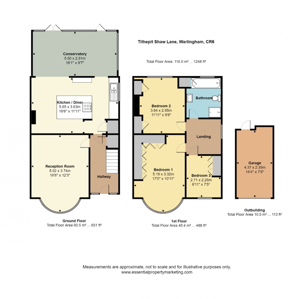 Floorplan for Tithepit Shaw Lane, Warlingham