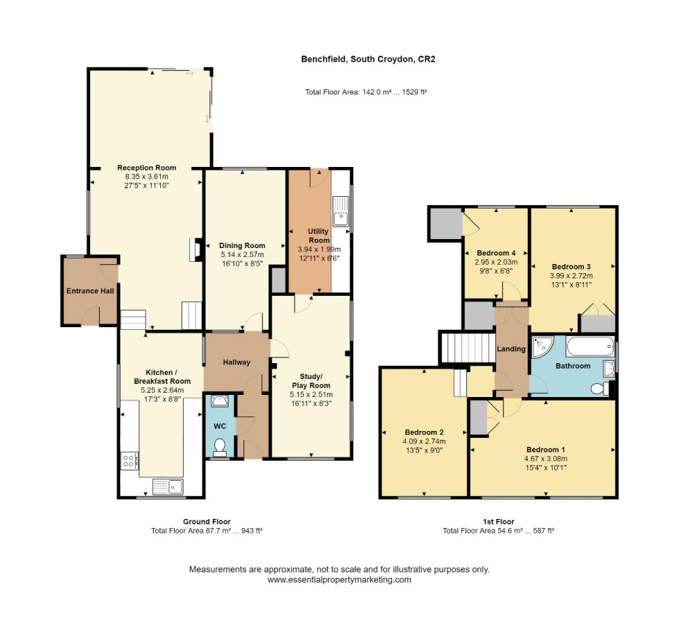 Floorplan for Bench Field, South Croydon