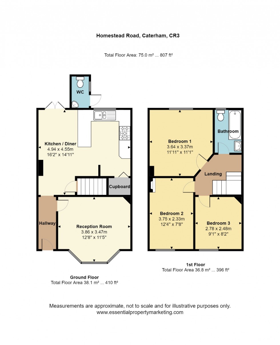 Floorplan for Homestead Road, Caterham