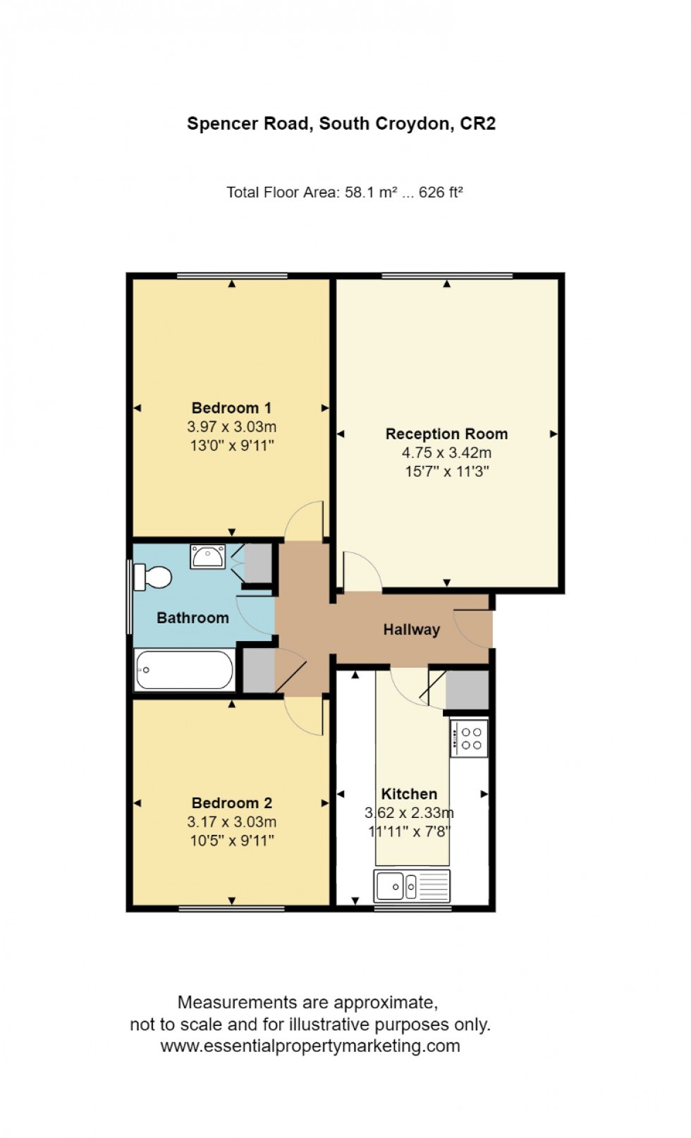 Floorplan for Spencer Road, South Croydon