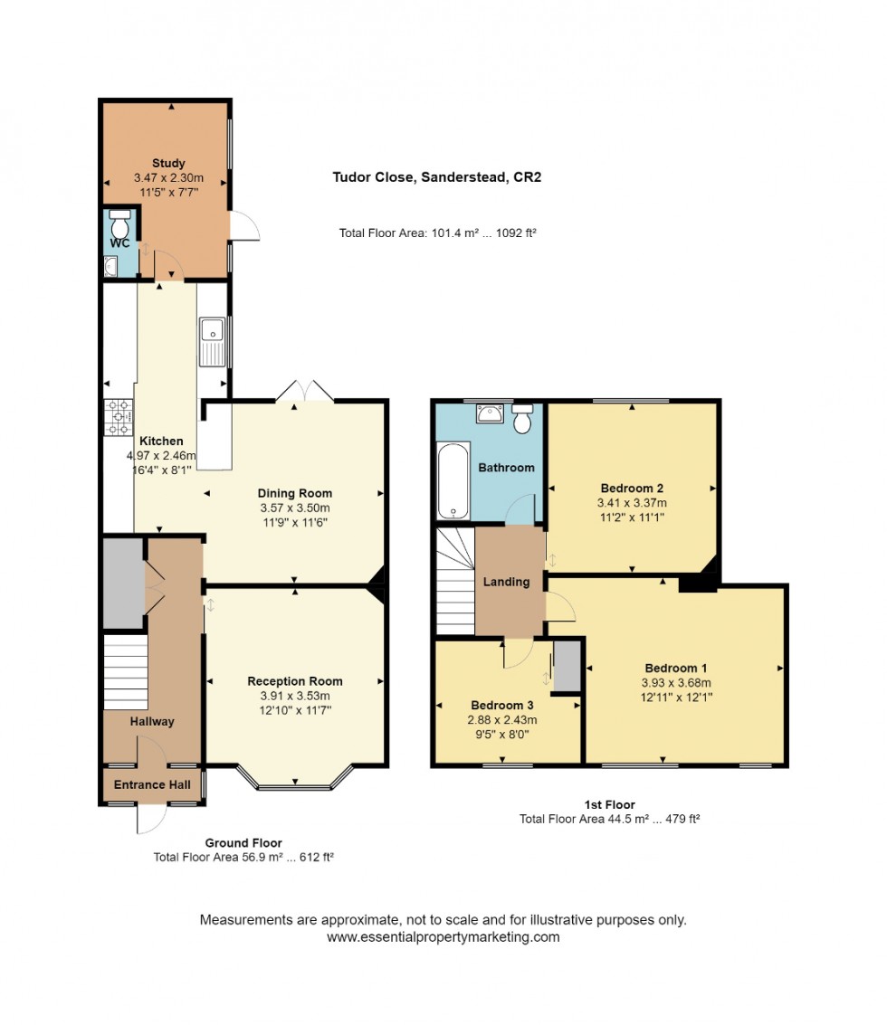 Floorplan for Tudor Close, Sanderstead