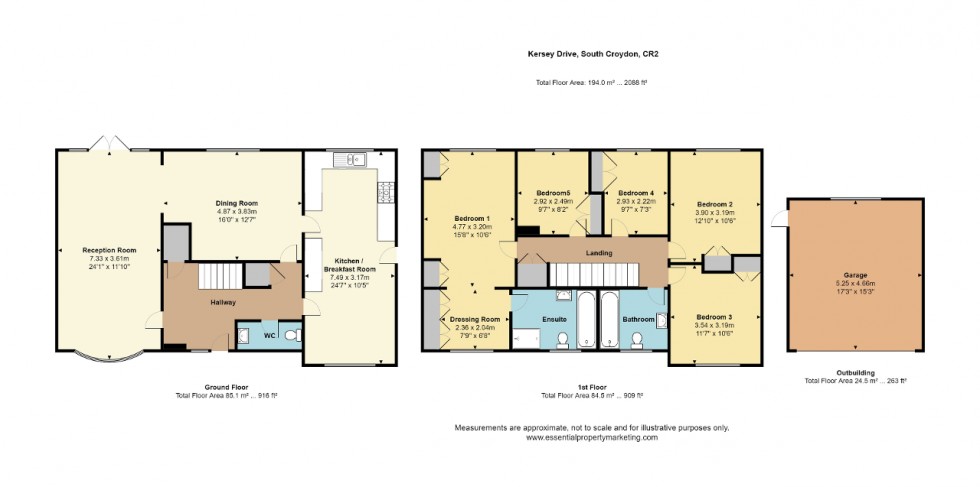 Floorplan for Kersey Drive, South Croydon