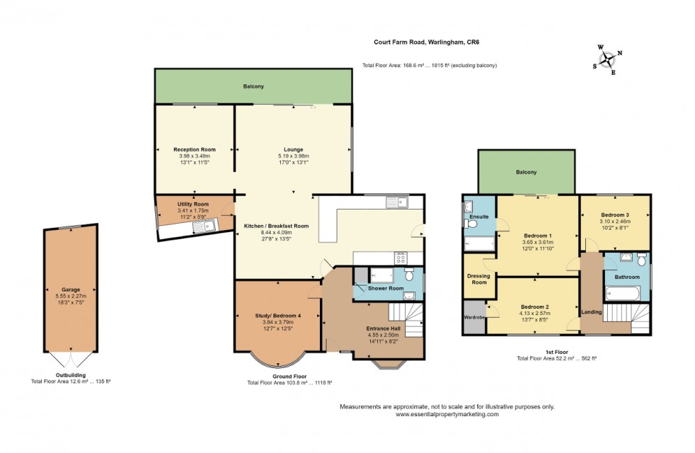 Floorplan for Court Farm Road, Warlingham