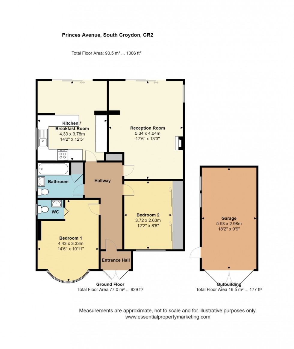 Floorplan for Princes Avenue, Sanderstead