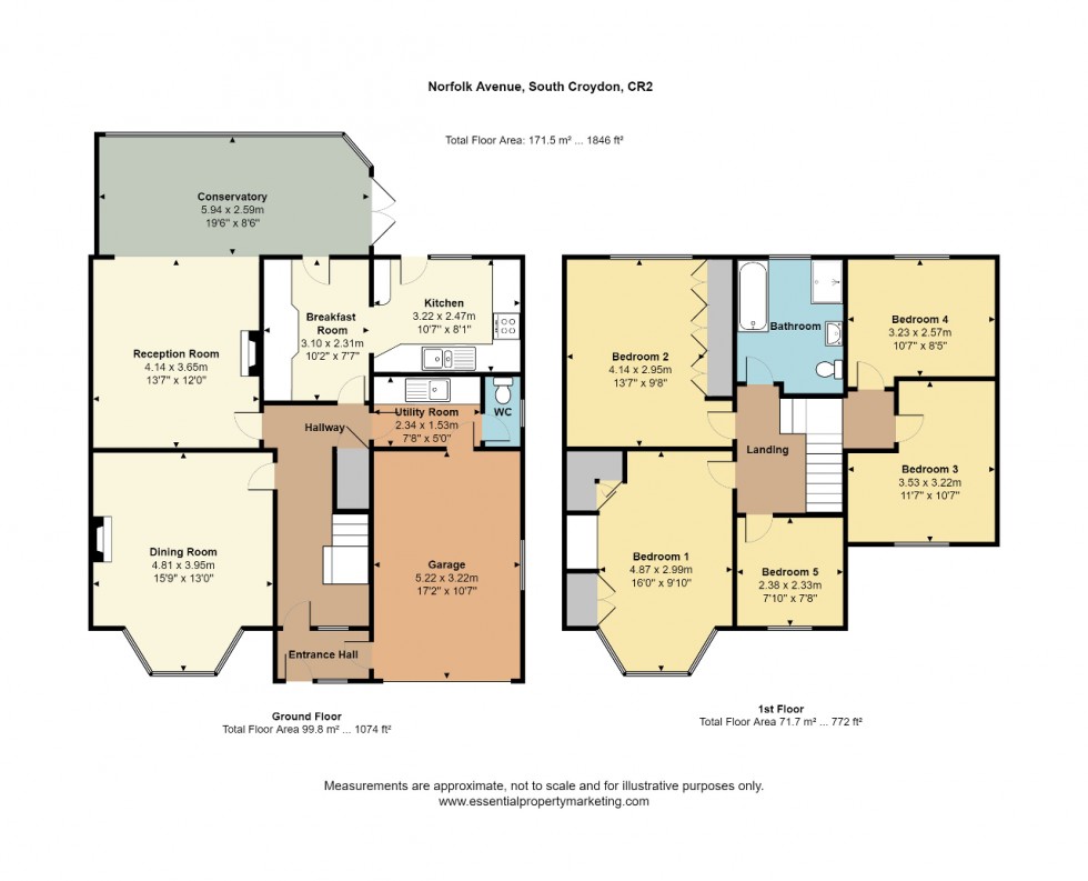 Floorplan for Norfolk Avenue, Sanderstead