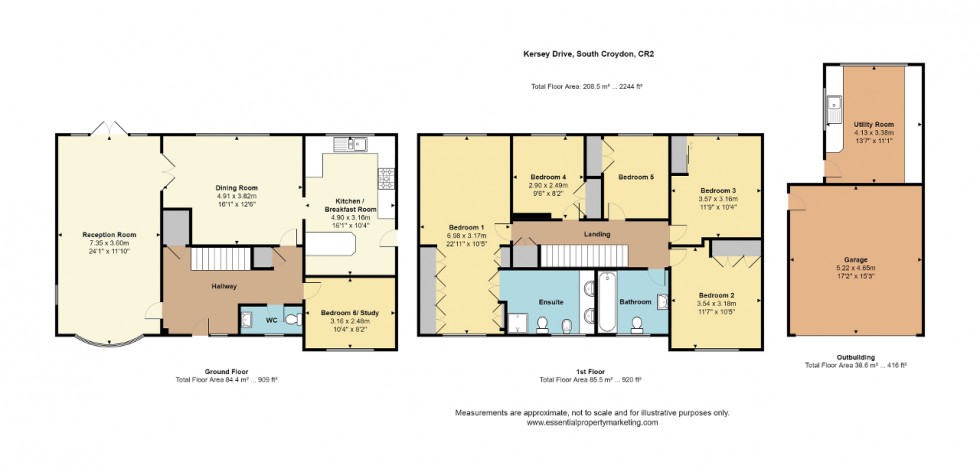 Floorplan for Kersey Drive, South Croydon