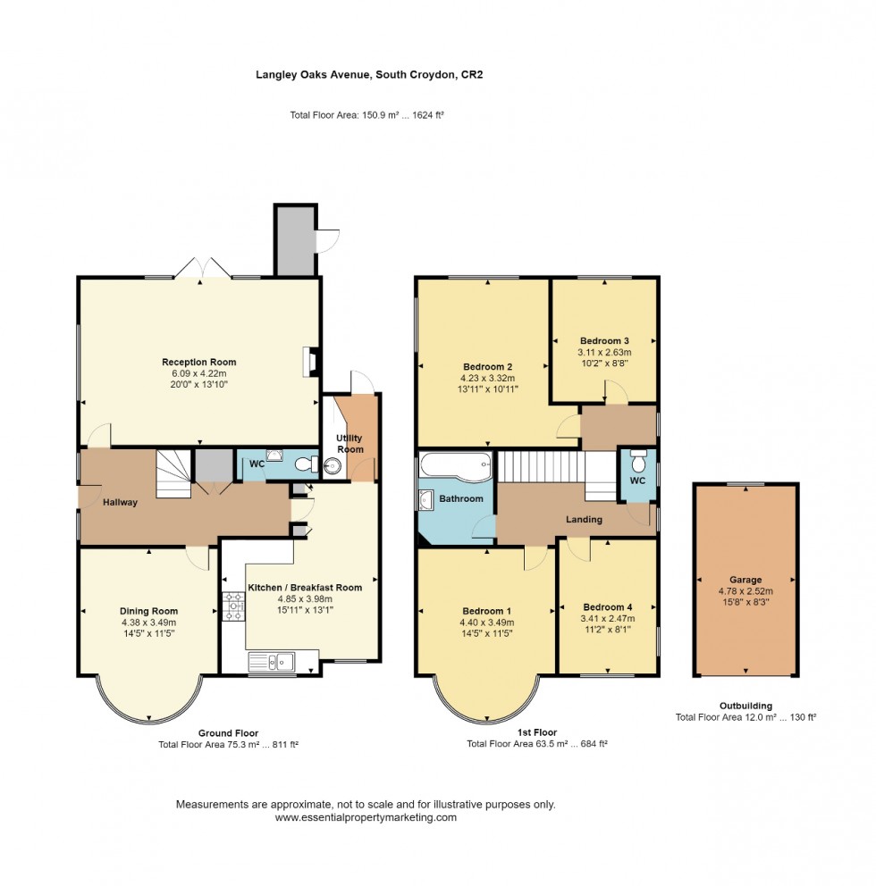 Floorplan for Langley Oaks Avenue, South Croydon