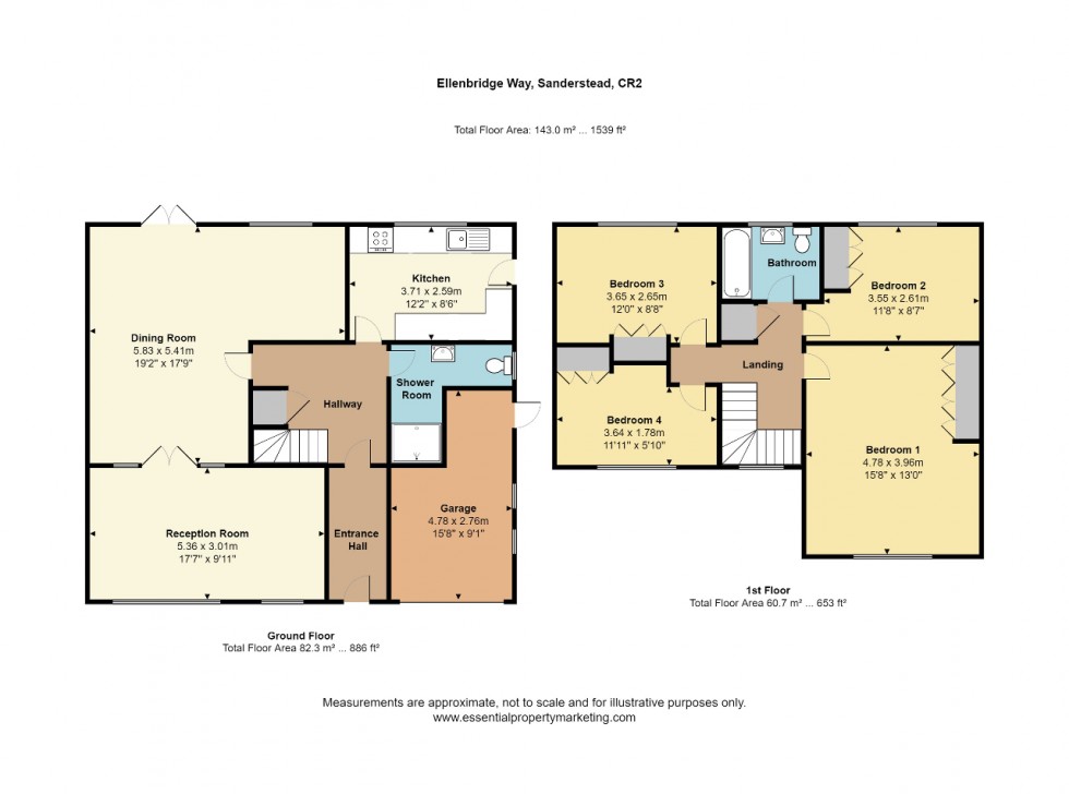 Floorplan for Ellenbridge way, Sanderstead