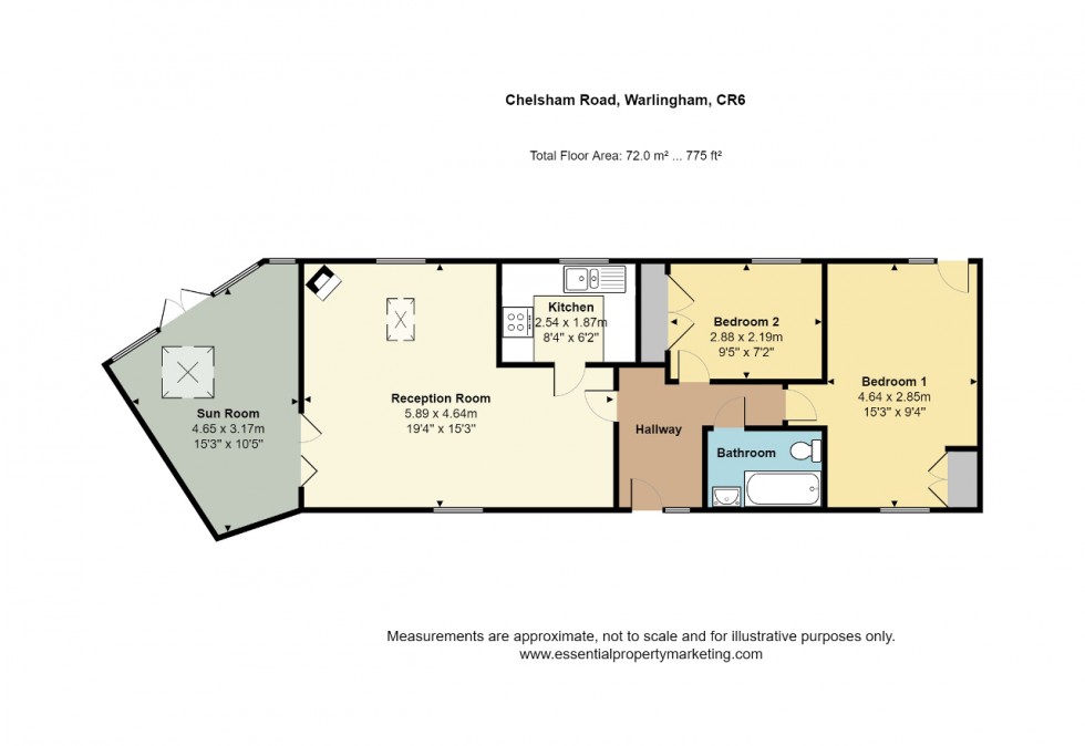 Floorplan for Chelsham Road, Warlingham