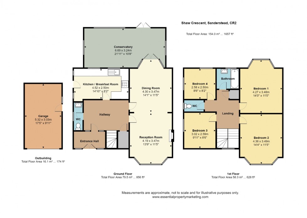 Floorplan for Shaw Crescent, Sanderstead