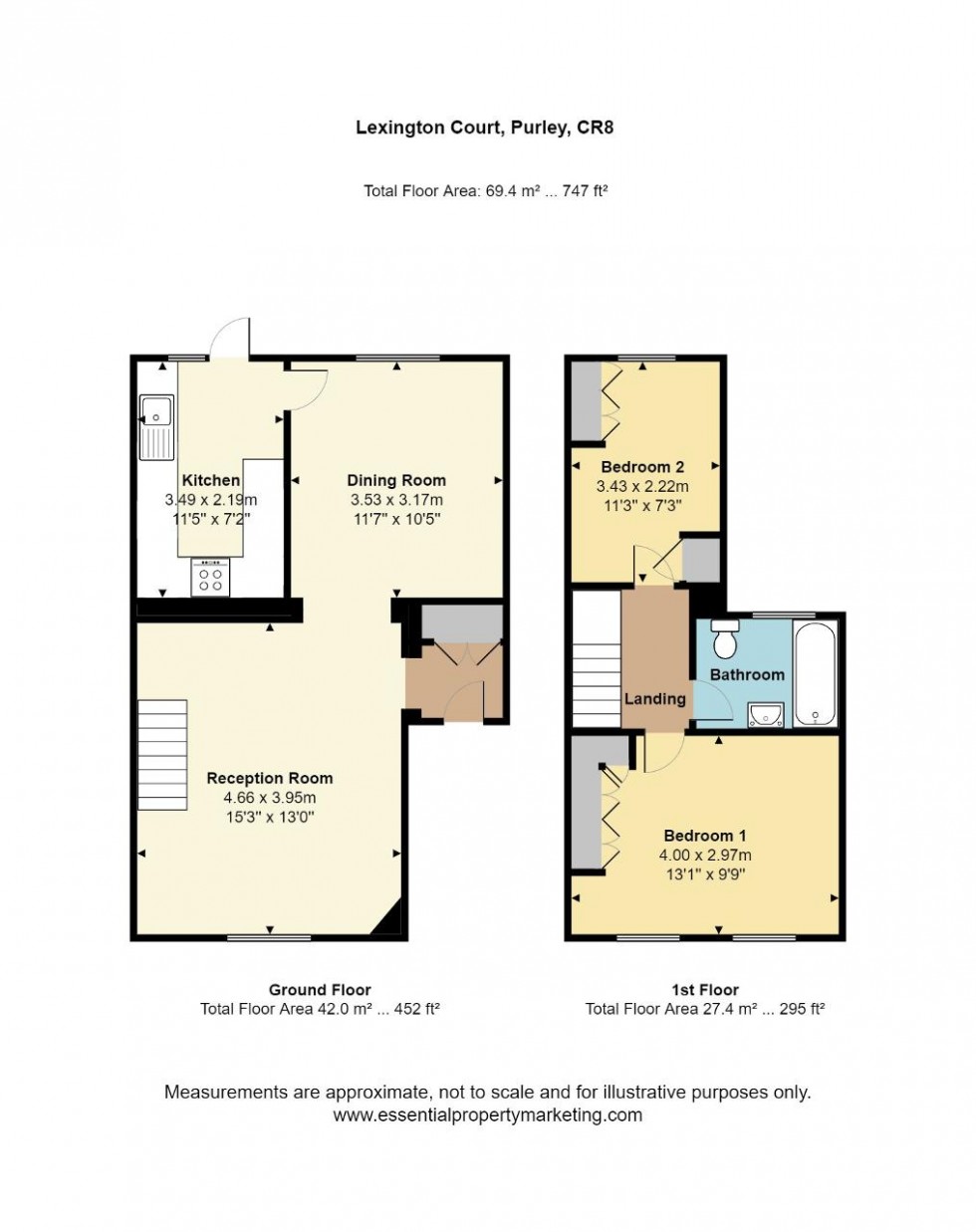 Floorplan for Lexington Court, Purley