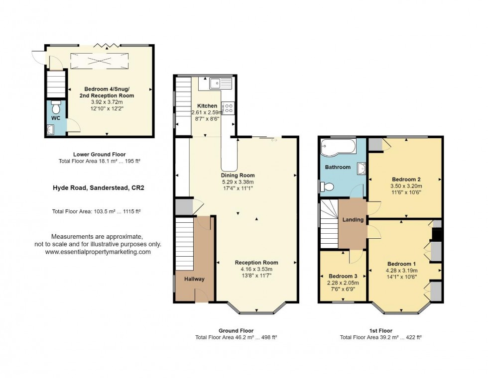 Floorplan for Hyde Road, Sanderstead