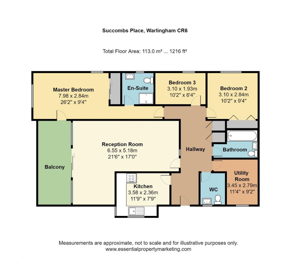 Floorplan for Succombs Place, Warlingham