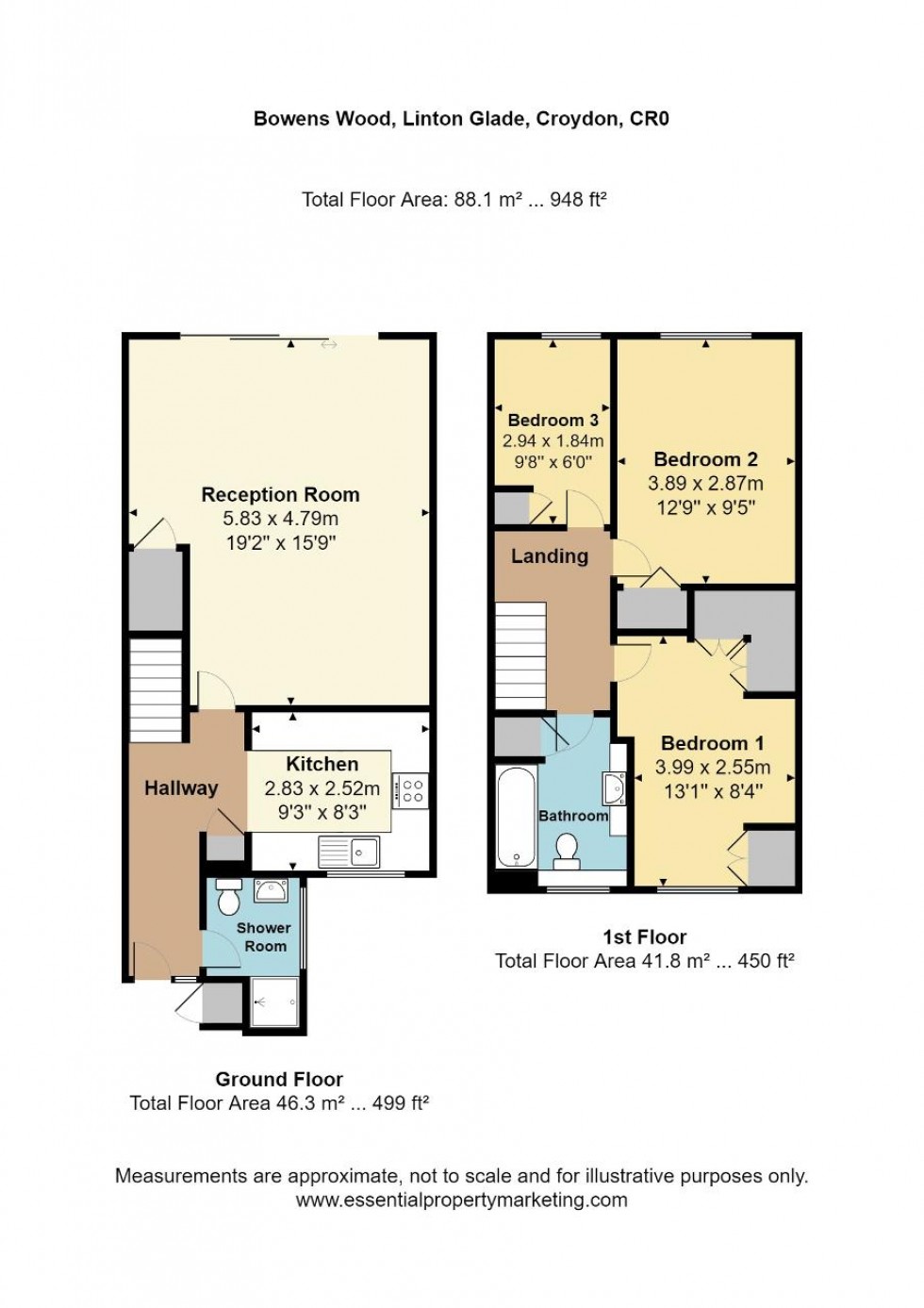 Floorplan for Bowens wood, Linton Glade