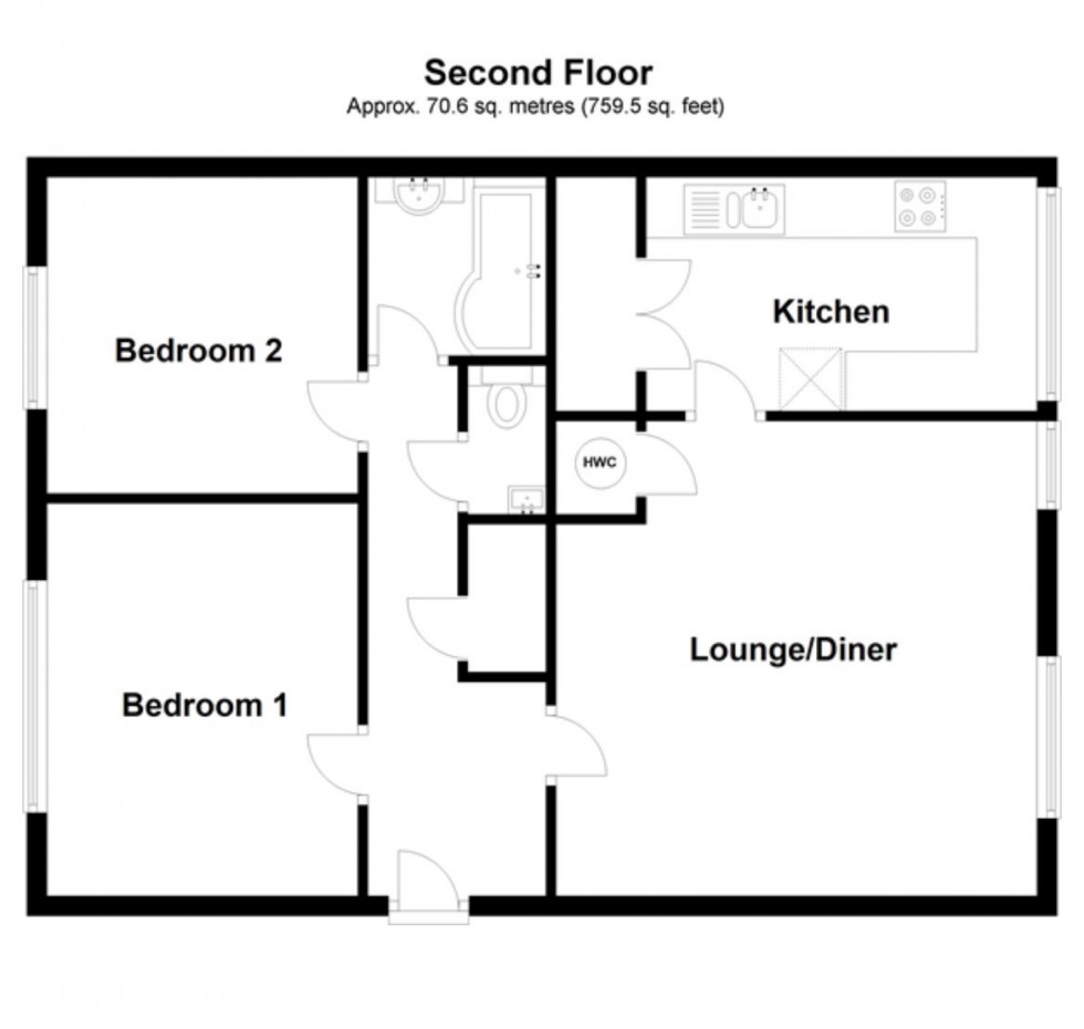 Floorplan for Edgeworth Close, Whyteleafe