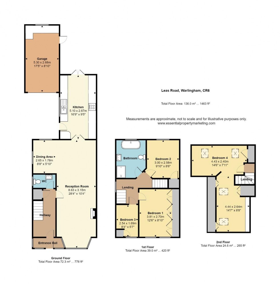 Floorplan for Leas Road, Warlingham