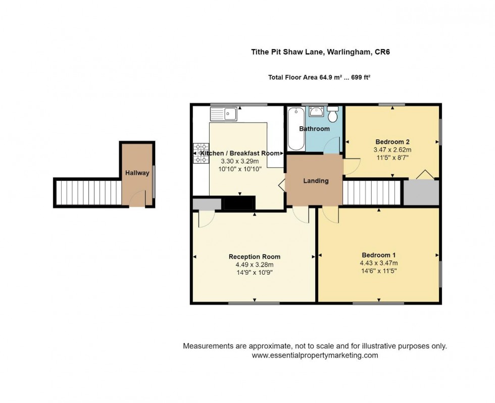 Floorplan for Tithepit Shaw Lane, Warlingham