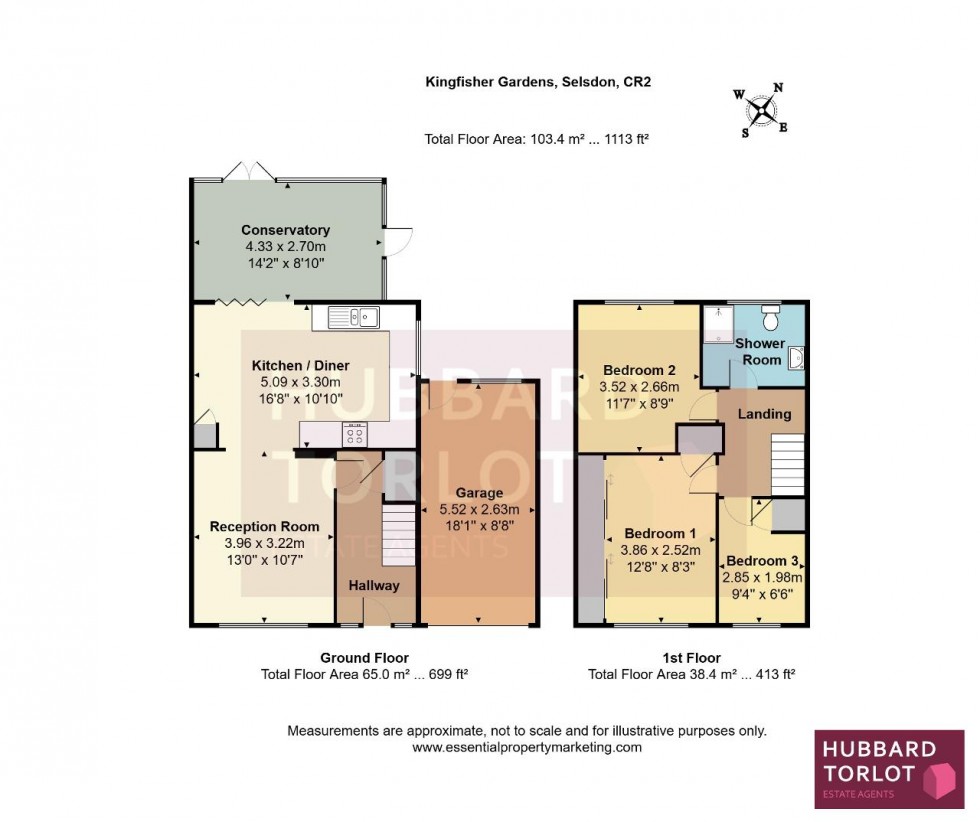 Floorplan for Kingfisher Gardens, Selsdon