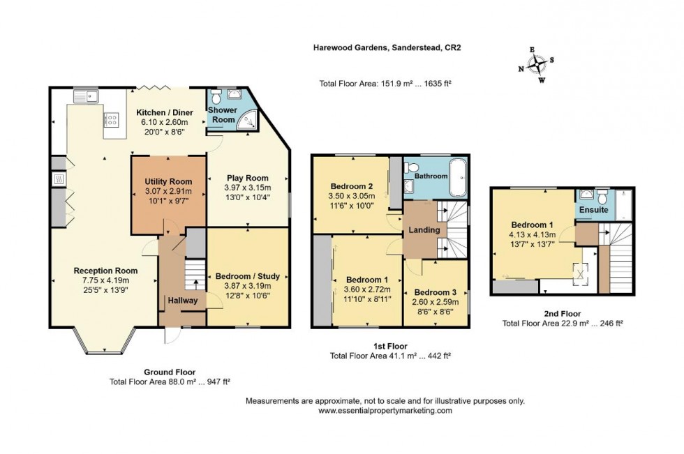 Floorplan for Harewood Gardens, Sanderstead