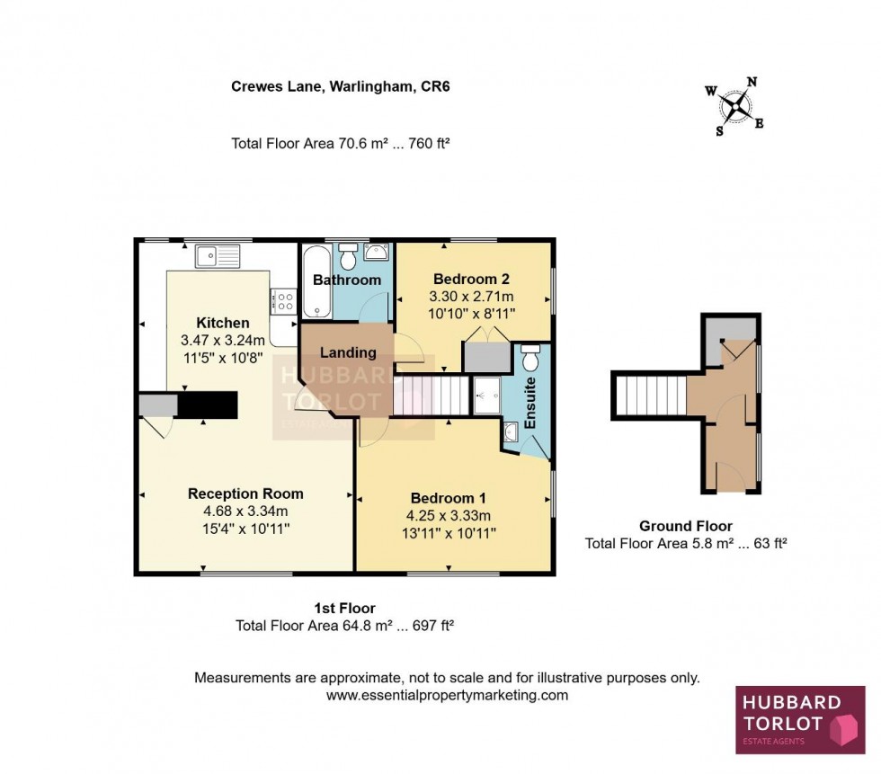 Floorplan for Crewes Lane, Warlingham